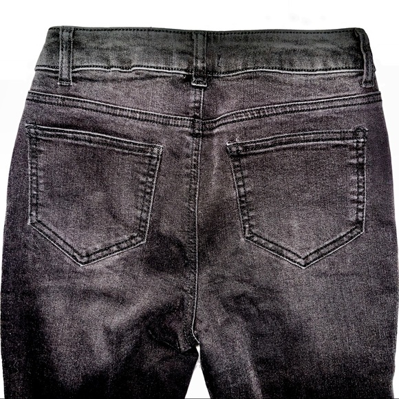 Boutique Ripped Fray Bottom Black & White side stripes Skinnies - Picture 7 of 14